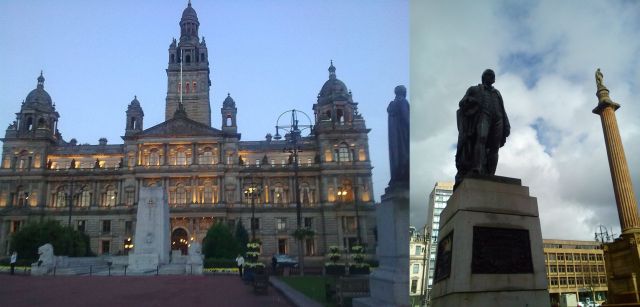George Square, Glasgow - City Chambers, Robert Burns, Sir Walter Scott